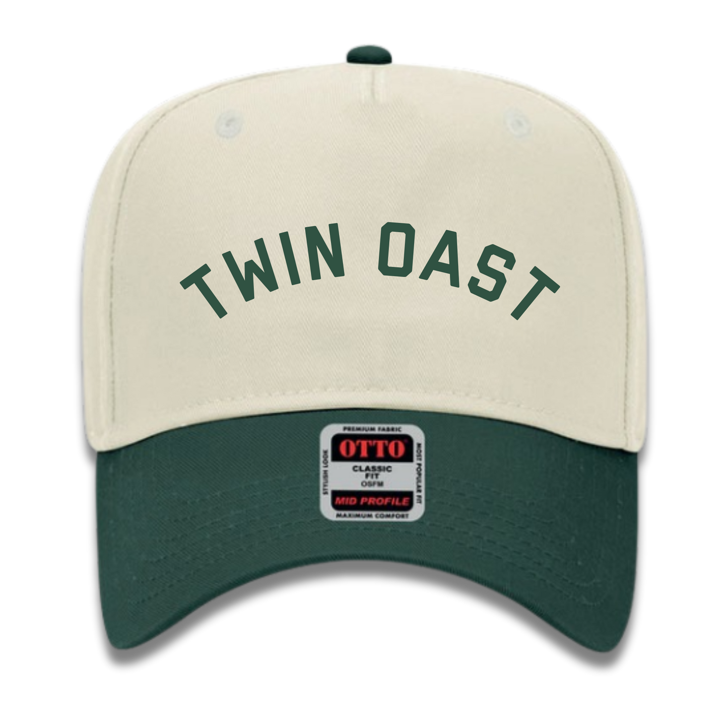 Green/Natural Arch Puff Embroidered Hat