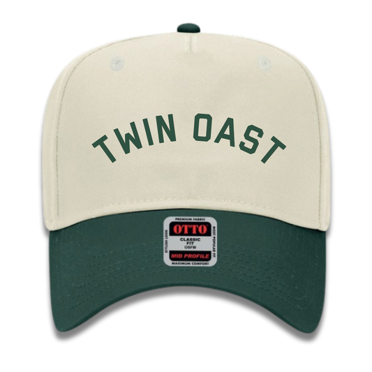 Green/Natural Arch Puff Embroidered Hat